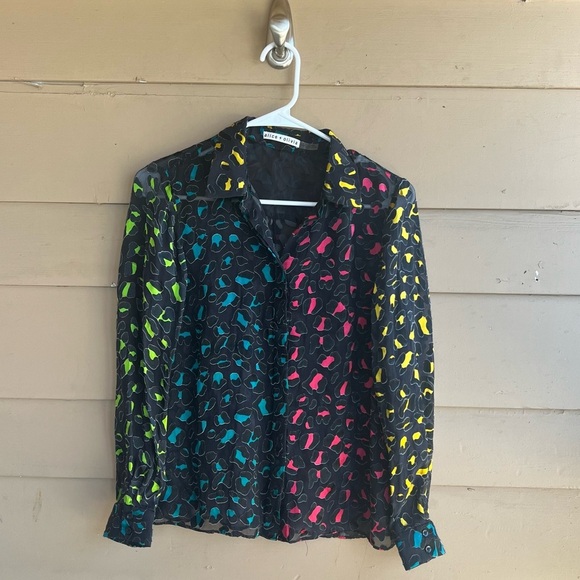 Multicolor Sheer Women's Top - Picture 2 of 6